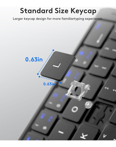 Teclado Plegable Bluetooth Teclado Inalámbrico Portátil