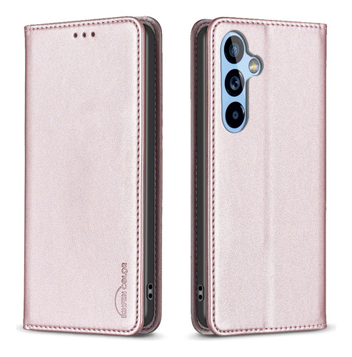 Funda De Piel Tipo Cartera Magnética Resistente For Samsung