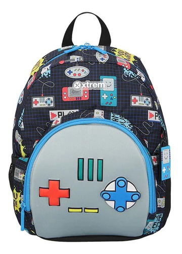 Mochila Xtrem Power Blue Joystick Azul Azul Estampado