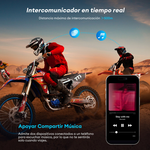 Intercomunicador Audifono Cámara Bluetooth Para Casco