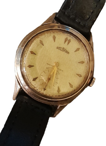 Reloj Delbana Cuerda Manual Plaqué Dorado Oro 38 Mm