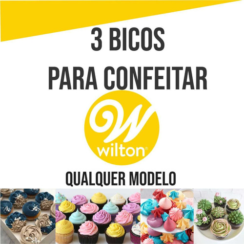 3 Bicos Wilton De Confeitar Bolos Original  Profissional