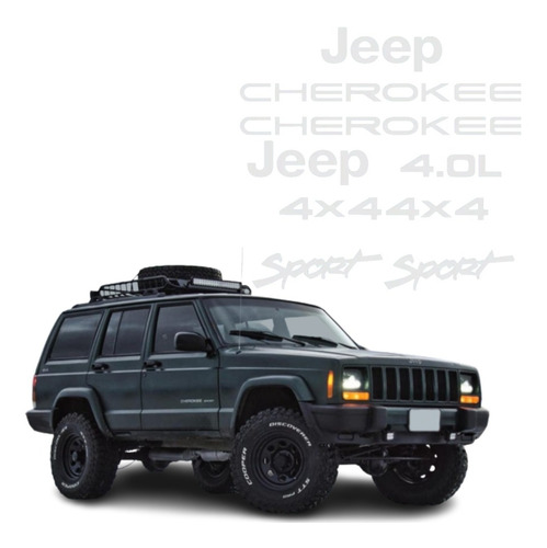 Kit Adesivo Resinado Jeep Cherokee Sport Verde Chkrs07
