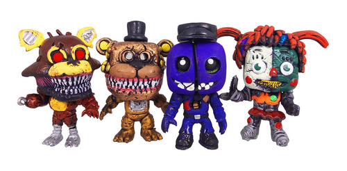 Set Figuras Fnaf Five Nights Freddys Gold Foxy Scrap Baby En