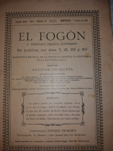 Revista 1899 Homenaje Isidoro De Maria Criollos De San Jose