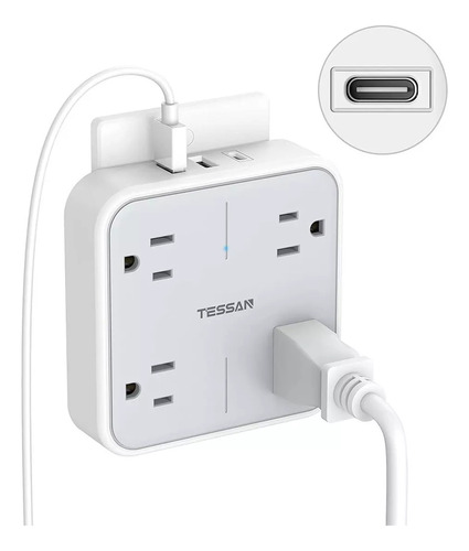 Adaptador De Cargador De Pared Multiconector (3 Usb (1 Usb C