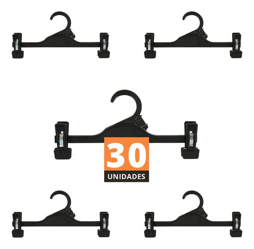 Imagen 2 de 10 de Percha Pollera Pantalon Jean Broche Gancho Reforzado Pack 30