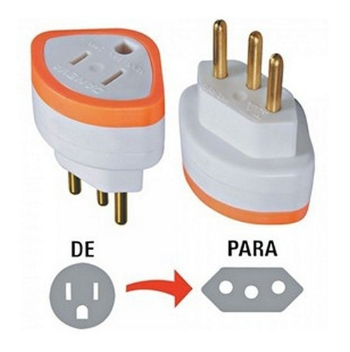 Pino(plug) Adaptador 2p+t 10a 1630 Daneva  - Kit C/12 Peças
