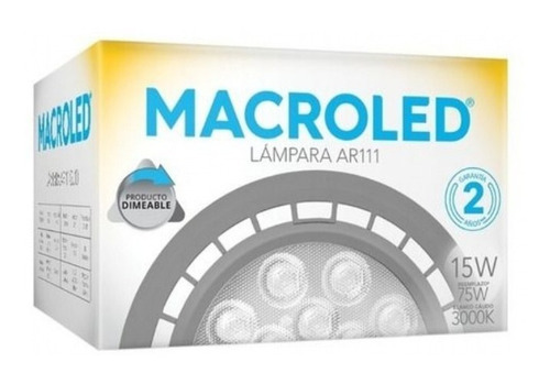 Lampara Ar111 Led 220v 15w Calida 3000k Eco Marca Macroled