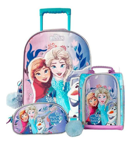 Pack Maleta Frozen Anna Oficio Lonchera Cartuchera Disney