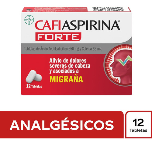 Cafiaspirina Forte 650mg/65mg X 12 Tabletas