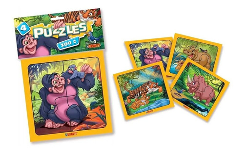 Puzzles Infantil Zoo 2 X 4 Piezas Cada Uno Duravit 0022