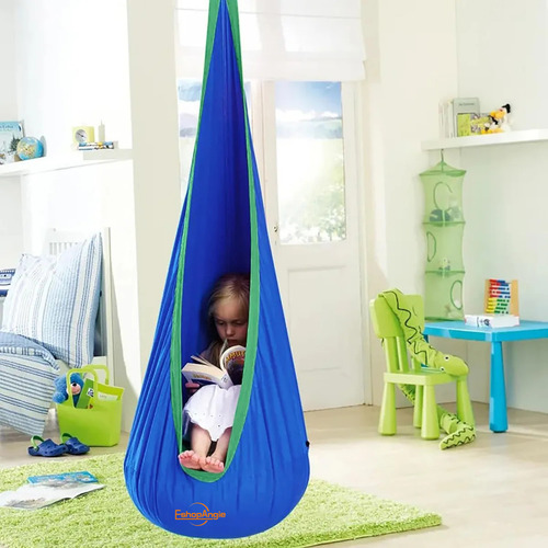 Columpio Sensorial Hamaca Niños Interior Y Exterior Con Cojín Color Azul Marino Eshopangie