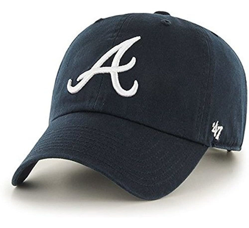 '47 Mlb Atlanta Braves Brand Navy Basic Logo Clean Up Home S