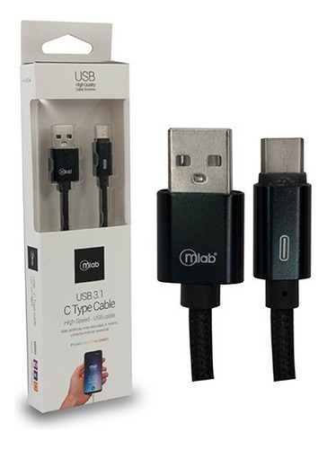 Mlab Cable Usb 3.1 Tipo C Black Color Negro