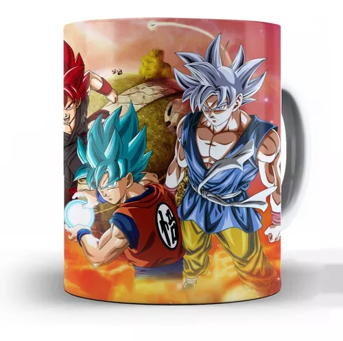 Caneca dragon ball z evolução Saiyajin goku instinto superior xicra  personalizada do dragon ball criativa mágica