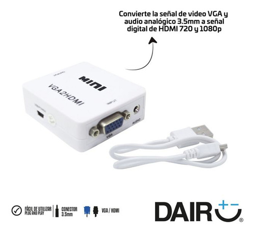 Caja De Conversion De Vga A Hdmi