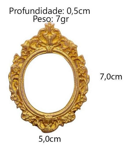 Imagem 2 de 4 de Molde Forma Silicone Moldura Oval Vintage Ib-1795