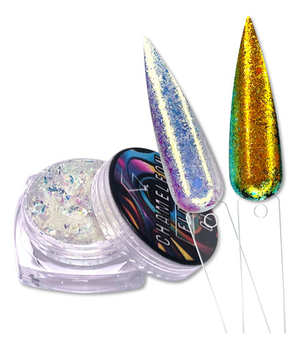 Efecto Camaleon Flake Uñas 2 Pzas. Color No. 01 / 08