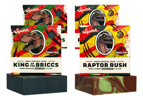 Dr. Squatch Jurassic Park Collection - Jabn Natural Para Hom