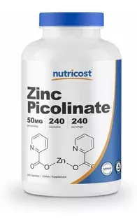 Zinc Picolinato 50 Mg 240 Cápsulas Importado Americano