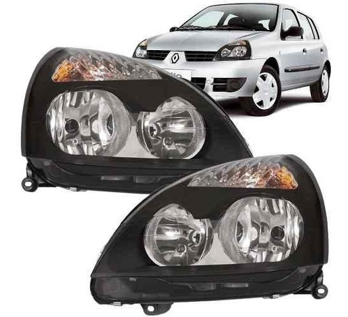 Farol Clio 2003 2004 2005 2006 2007 2008 Mascara Negra