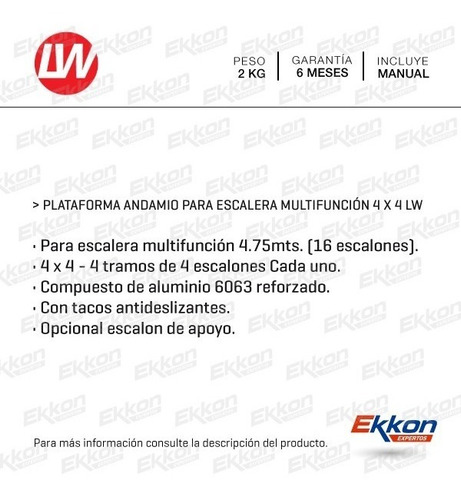 Imagen 2 de 7 de Liquidacion! Chapon Andamio P/escalera Articulada Aluminio