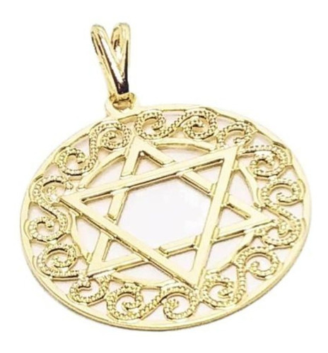 Dije Oro Laminado 18k Medalla Estrella De David Religioso   