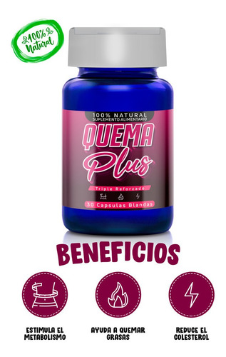 Imagen 1 de 2 de Quema Plus 100% Natural Para Perdida De Peso (original)