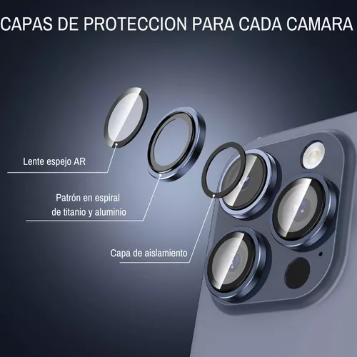  TIUYAO Protector de lente de cámara para iPhone 15 Pro Max/iPhone  15 Pro, protector de lente de cámara de vidrio templado, anillo de lente de  aleación de aluminio, cubierta de cámara
