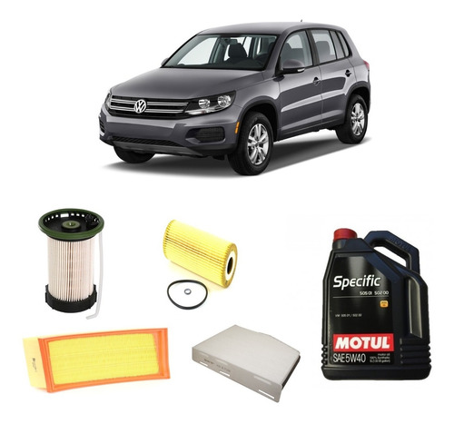 Kit 4 Filtros Wega Tiguan Tdi Y Motul Specific 5w40 X5