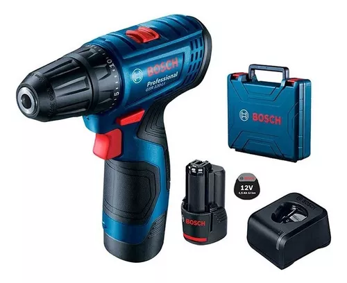 Taladro percutor atornillador inalámbrico de 10mm Bosch GSB 120-LI 12V + 1  batería de 2Ah