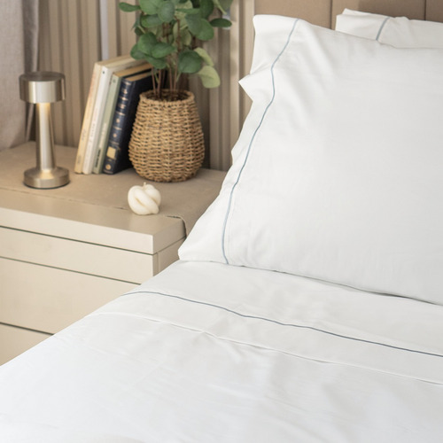 Sabanas Hoteleras 700 H Feston Bordado Queen Size Pret