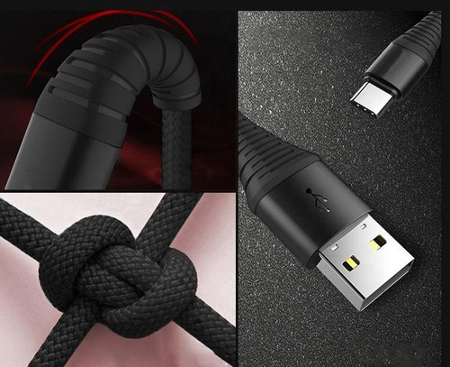 Imagen 5 de 9 de Cable Reforzado Usb C A Usb Cargador Celular Tablet Premium