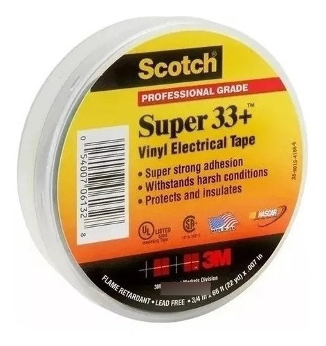 Cinta Aisladora 3m Super 33+ 18mm X 20mts    