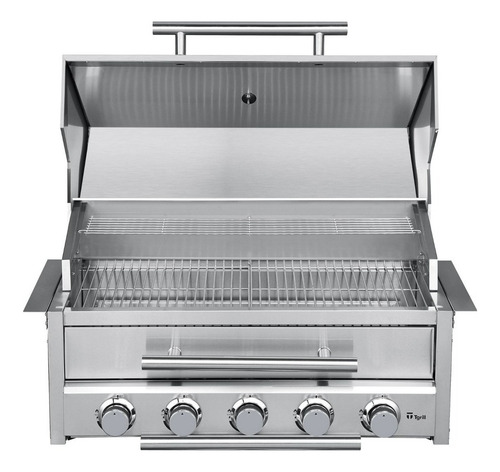 Churrasqueira Hibrida Flex Inox 304 Gás Carvão 5 Queimadores