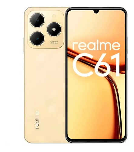 Realme C61 Nfc 256 Gb 8 Gb Ram+ Fone Bluetooth + Relogio Dourado