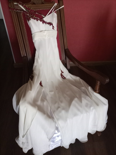 Vestido De Novia De Gasa Y Raso Talle 85 De Busto