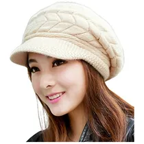 Comprar Gorros Sombreros Y Boinas De Lana Caliente Beige Talla Única