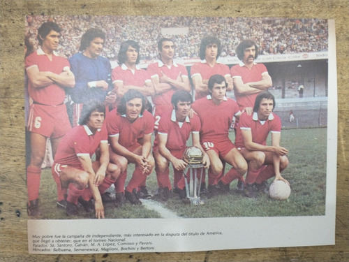 Recorte Independiente Equipo Nacional 1973 Sa Santoro