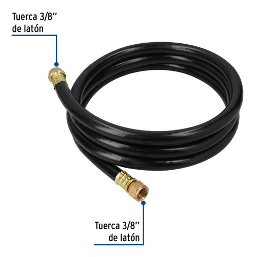Kit De Regulador 1 VĂa De Gas Lp Con Manguera Flexible 1.5 M