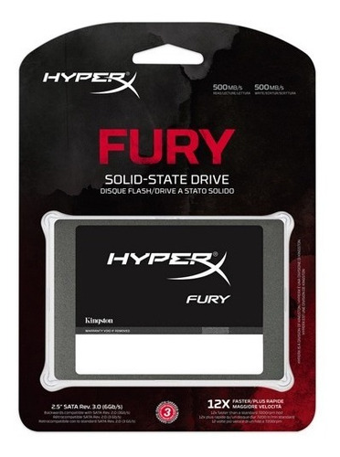 Disco Duro Ssd Kingston Hyperx Fury 480gb Shfs37a/480g