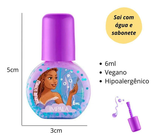 Esmalte Infantil A Base De Água 6ml A Pequena Sereia Impala