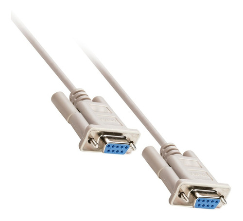 Cable Serial Null Modem Db9 Rs232 Hembra Hembra 1.8 Metros Color Beige