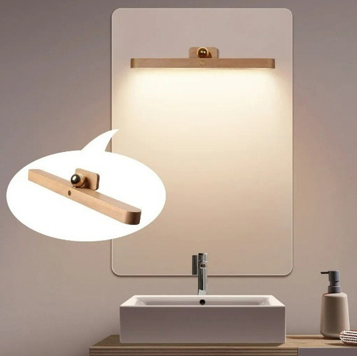 * Aplique Moderno Con Espejo De Madera Lámpara L