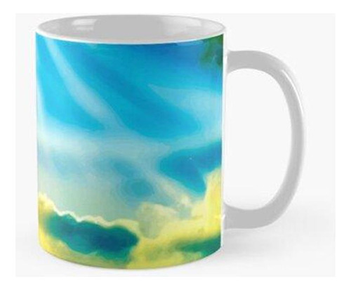 Taza Hermoso Cielo Celestial - Sol Naciente Y Rayos Brillant