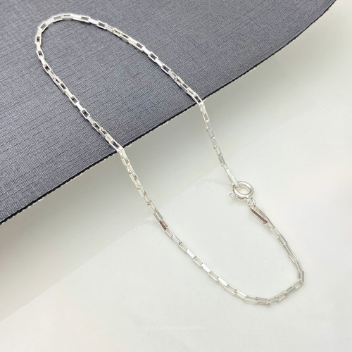Pulseira Com Elos Retangulares Em Prata 925 - 19,8cm