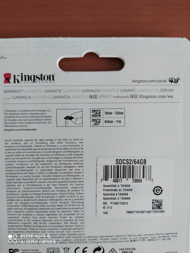 Microsd Kinsgton 64 Gb 100% Original Clase10 100% Selladas