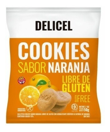 Delicel Cookies Galletitas Naranja Sin Tacc