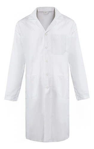 Bata Laboratorio Blanca Uniforme Médico 100% Algodón Unisex